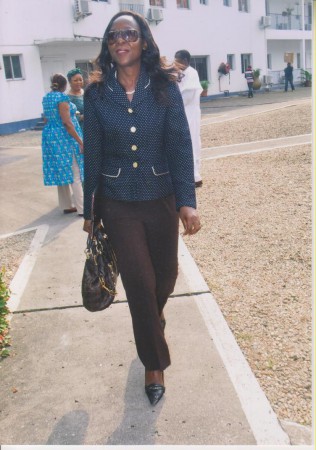 La présidente, lors du Café-genre à l'hôtel la Falaise de Bonanjo organisé par ONUFEMME et le Minproff en janvier 2015.